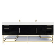 Moreno Bath BETHANYFS84DD Bethany 84'' Freestanding Double Art Deco Vanity Set with Reinforced Acrylic Double Sink Top (84DD) - view 9