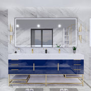 Moreno Bath BETHANYFS84DD Bethany 84'' Freestanding Double Art Deco Vanity Set with Reinforced Acrylic Double Sink Top (84DD) - view 7