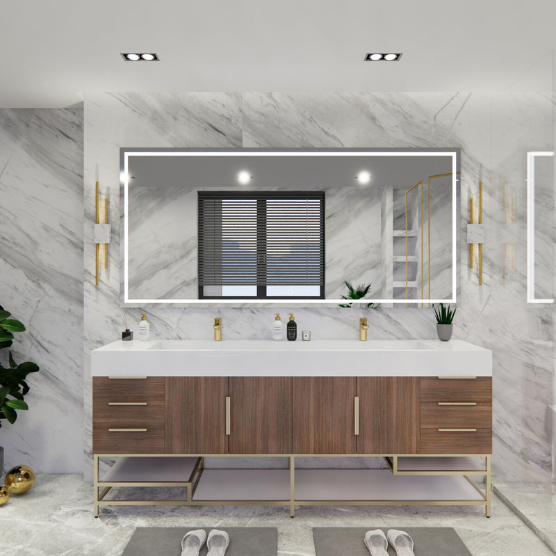 Moreno Bath BETHANYFS84DD Bethany 84'' Freestanding Double Art Deco Vanity Set with Reinforced Acrylic Double Sink Top (84DD) - view 5