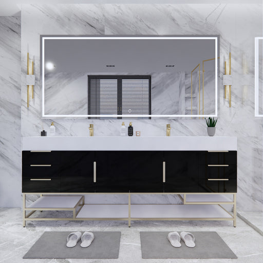 Moreno Bath BETHANYFS84DD Bethany 84'' Freestanding Double Art Deco Vanity Set with Reinforced Acrylic Double Sink Top (84DD) - view 2