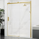 Anzzi SD-FRLS05702BG Rhodes Series 57 to 60 in. x 76 in. H Sliding Frameless Shower Door in Brushed Gold with Tsunami Guard