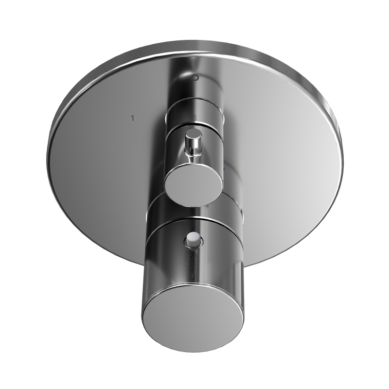 TOTO TBV01408U#CP Round Thermostatic Mixing Valve with Two-Way Diverter Shower Trim, Polished Chrome - view 3