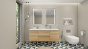 Moreno Bath MOB60D Bohemia Lina 60" Floating Bathroom Vanity with Reinforced Acrylic Double Sink Top - view 4