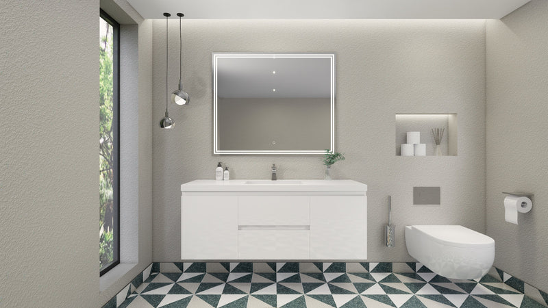 Moreno Bath MOB60S Bohemia Lina 60" Floating Bathroom Vanity with Reinforced Acrylic Single Sink Top - view 5