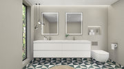 Moreno Bath MOB84D Bohemia Lina 84" Floating Bathroom Vanity with Reinforced Acrylic Double Sink Top - view 6