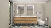 Moreno Bath MOB84D Bohemia Lina 84" Floating Bathroom Vanity with Reinforced Acrylic Double Sink Top