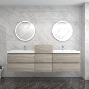Moreno Bath BOW104DD BOW 104" Floating Double Bathroom Vanity with Reinforced Acrylic Double Sinks