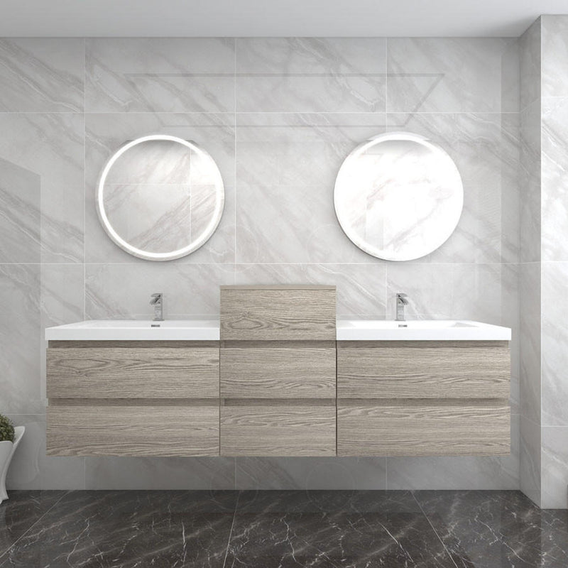 Moreno Bath BOW104DD BOW 104" Floating Double Bathroom Vanity with Reinforced Acrylic Double Sinks