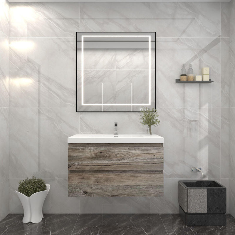 Moreno Bath BOW36 BOW 36" Floating Bathroom Vanity with Reinforced Acrylic Sink
