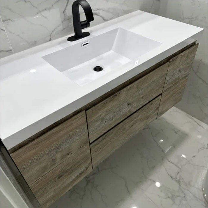 Moreno Bath BOW60 BOW 60" FLOATING BATHROOM VANITY WITH REINFORCED ACRYLIC SINGLE SINK TOP - view 8