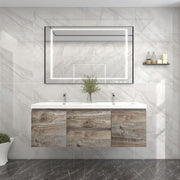 Moreno Bath BOW60D BOW 60" Floating Bathroom Vanity with Double Reinforced Acrylic Sink