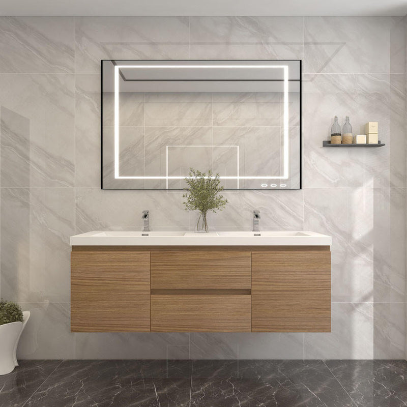 Moreno Bath BOW60D BOW 60" FLOATING BATHROOM VANITY WITH DOUBLE REINFORCED ACRYLIC SINK - view 4