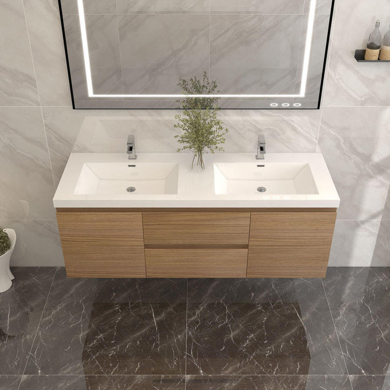 Moreno Bath BOW60D BOW 60" FLOATING BATHROOM VANITY WITH DOUBLE REINFORCED ACRYLIC SINK - view 5