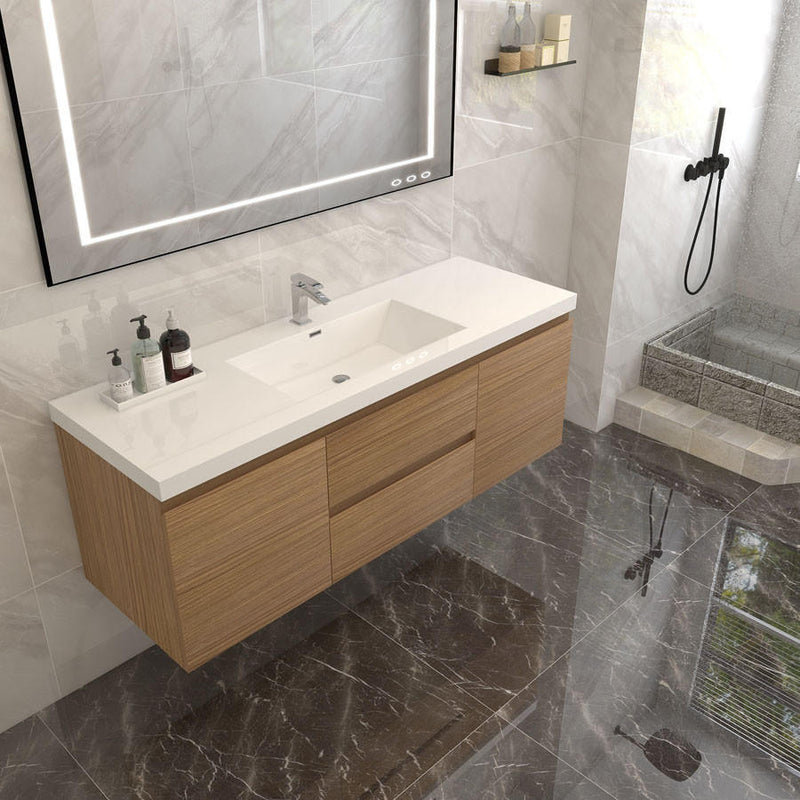 Moreno Bath BOW60 BOW 60" FLOATING BATHROOM VANITY WITH REINFORCED ACRYLIC SINGLE SINK TOP - view 7