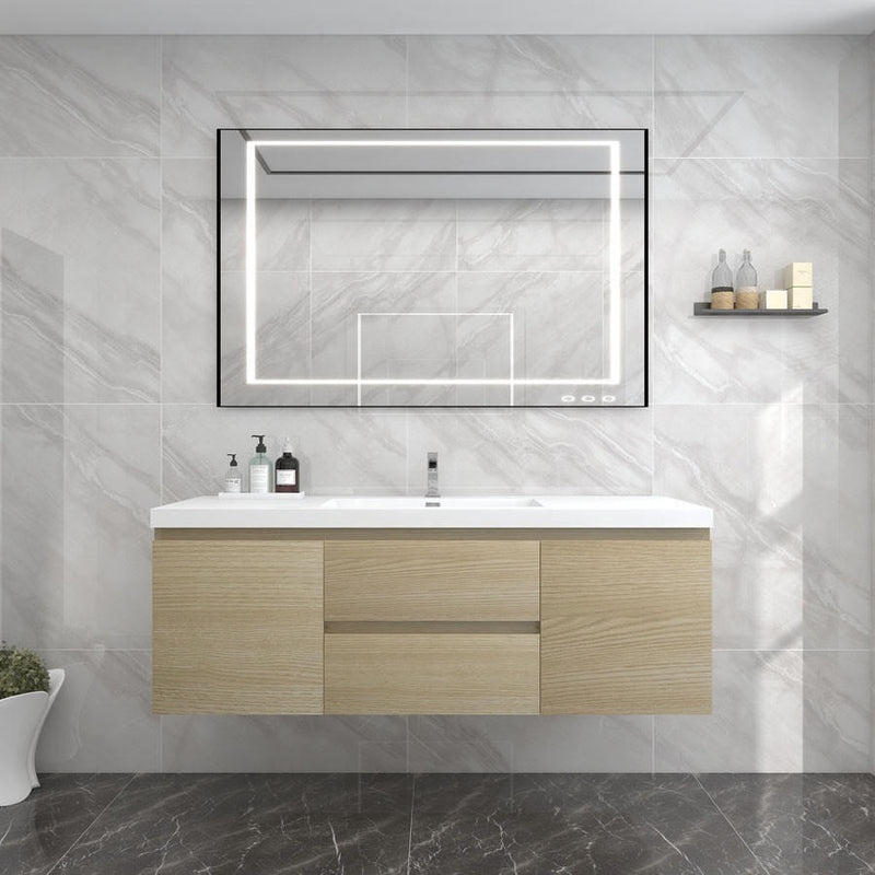 Moreno Bath BOW60 BOW 60" FLOATING BATHROOM VANITY WITH REINFORCED ACRYLIC SINGLE SINK TOP - view 4