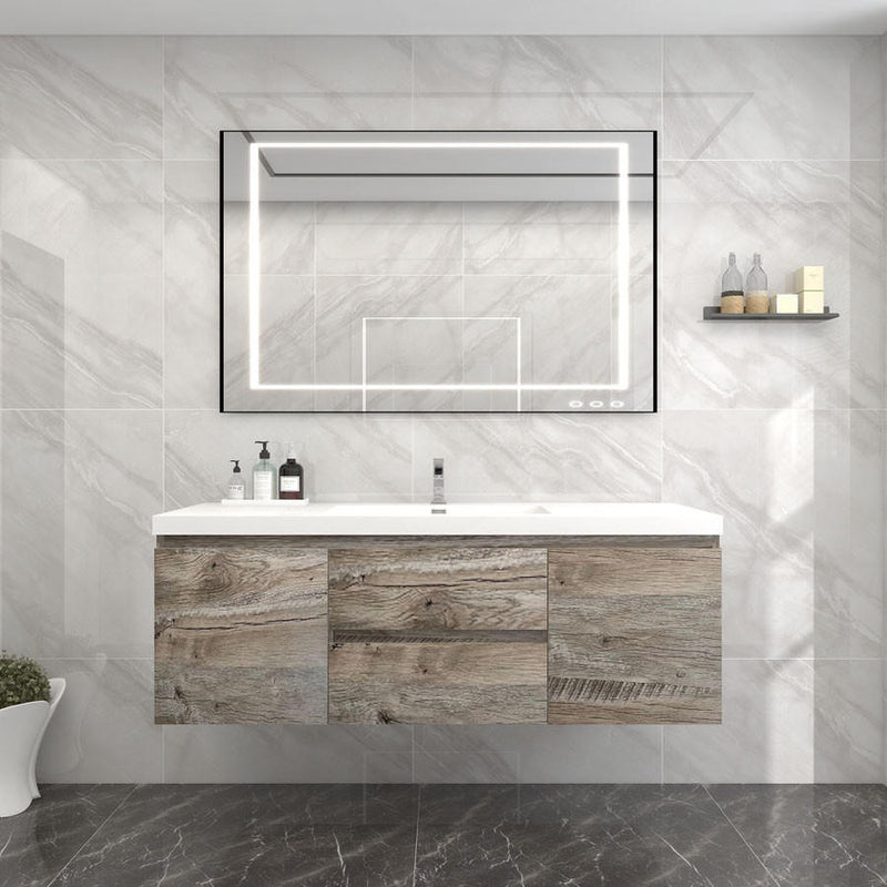 Moreno Bath BOW60 BOW 60" FLOATING BATHROOM VANITY WITH REINFORCED ACRYLIC SINGLE SINK TOP - view 2