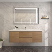 Moreno Bath BOW60 BOW 60" Floating Bathroom Vanity with Reinforced Acrylic Single Sink Top
