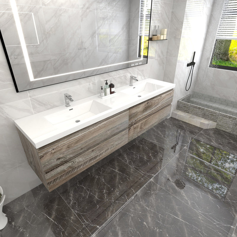 Moreno Bath BOW84 BOW 84" FLOATING BATHROOM VANITY WITH REINFORCED ACRYLIC DOUBLE SINK - view 7