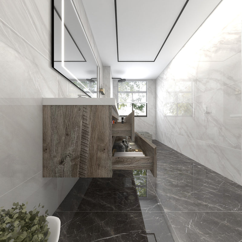 Moreno Bath BOW84 BOW 84" FLOATING BATHROOM VANITY WITH REINFORCED ACRYLIC DOUBLE SINK - view 9