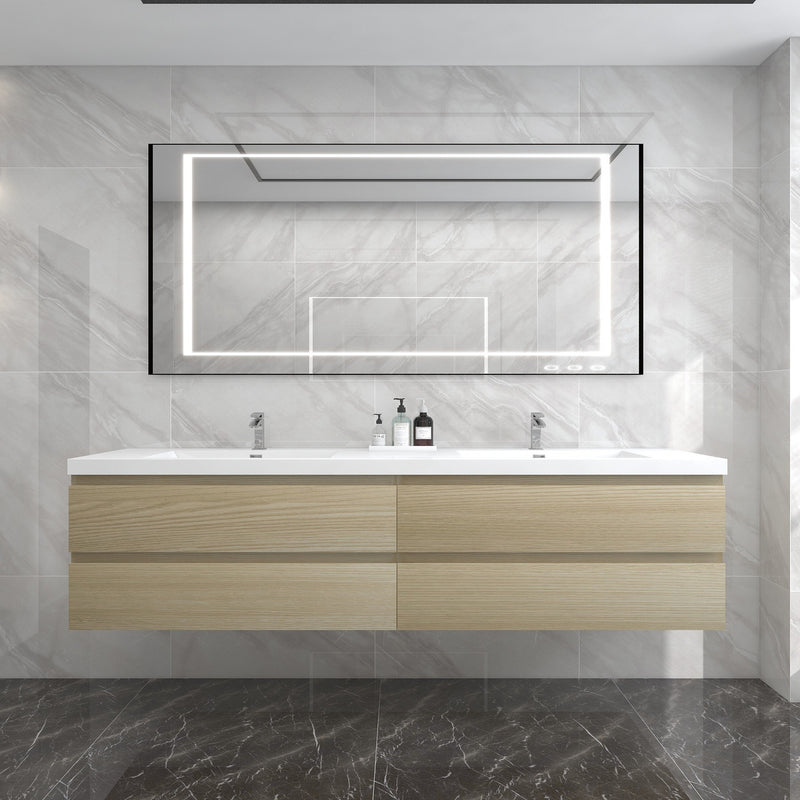 Moreno Bath BOW84 BOW 84" FLOATING BATHROOM VANITY WITH REINFORCED ACRYLIC DOUBLE SINK - view 4