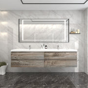 Moreno Bath BOW84 BOW 84" FLOATING BATHROOM VANITY WITH REINFORCED ACRYLIC DOUBLE SINK - view 2