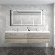 Moreno Bath BOW84 BOW 84" Floating Bathroom Vanity with Reinforced Acrylic Double Sink