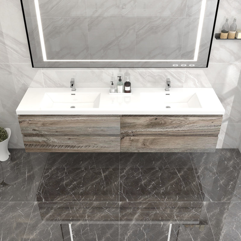 Moreno Bath BOW84 BOW 84" FLOATING BATHROOM VANITY WITH REINFORCED ACRYLIC DOUBLE SINK - view 5