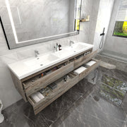 Moreno Bath BOW84 BOW 84" FLOATING BATHROOM VANITY WITH REINFORCED ACRYLIC DOUBLE SINK - view 8