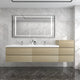 Moreno Bath BOW92D BOW 92" Floating Bathroom Vanity with Reinforced Acrylic Double Sinks W/Small Side Cabinet