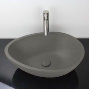 Brant Oval Cast Concrete Vessel Sink - Dark Grey