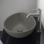 Brant Oval Cast Concrete Vessel Sink - Dark Grey