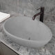 Brant Oval Cast Concrete Vessel Sink - Light Grey