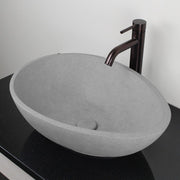 Brant Oval Cast Concrete Vessel Sink - Light Grey