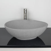 Brant Oval Cast Concrete Vessel Sink - Light Grey