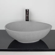 Brant Oval Cast Concrete Vessel Sink - Light Grey