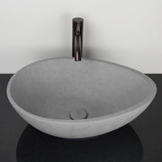 Brant Oval Cast Concrete Vessel Sink - Light Grey