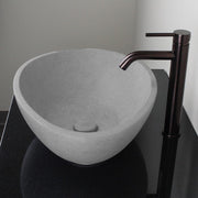 Brant Oval Cast Concrete Vessel Sink - Light Grey