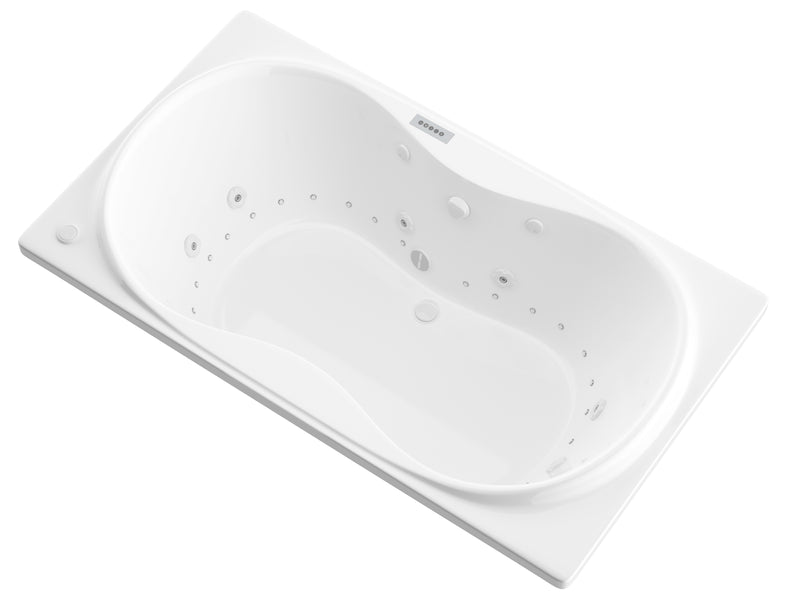 Atlantis Whirlpool 3672WDLX Whisper  35.625 x 72 in. Air and Whirlpool Jetted Bathtub in White with Reversible Drain