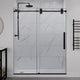 Anzzi SD-FRLS06102MB 60" x 76" Frameless Sliding Shower Door, 3/8" TSUNAMI GUARD Glass, Exposed Rollers and RHINO ALLOY