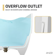 Anzzi FT-AZ516 67 in. x 32 in. Oval Stone Resin Freestanding Bathtub with Headrest