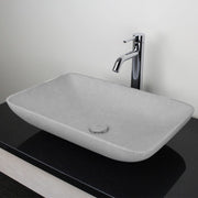 Camrose Rectangular Cast Concrete Vessel Sink - Light Grey