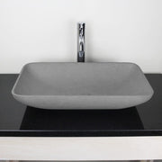 Camrose Rectangular Cast Concrete Vessel Sink - Light Grey