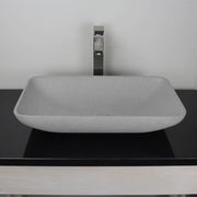 Camrose Rectangular Cast Concrete Vessel Sink - Light Grey