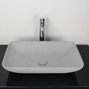 Camrose Rectangular Cast Concrete Vessel Sink - Light Grey