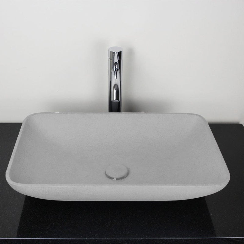 Camrose Rectangular Cast Concrete Vessel Sink - Light Grey