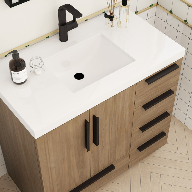 Moreno Bath CARLA-36R Carla 36" Freestanding Bathroom Vanity with Right Side Drawers