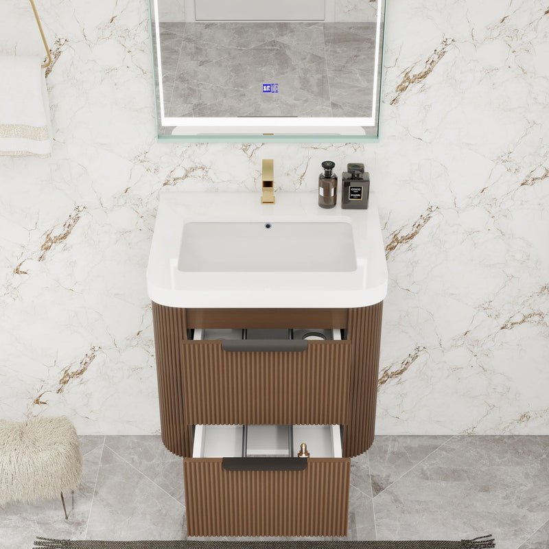 Moreno Bath CELINE-24 Celine 24" Fluted Floating Bathroom Vanity with Acrylic Sink - view 8