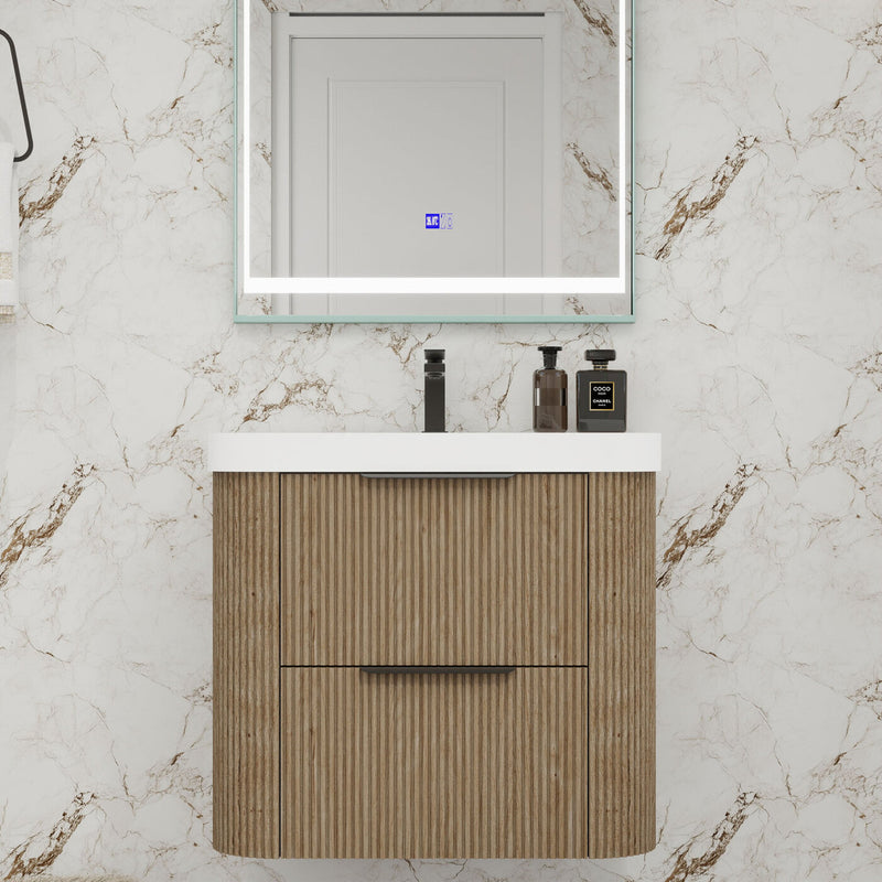 Moreno Bath CELINE-24 Celine 24" Fluted Floating Bathroom Vanity with Acrylic Sink - view 5
