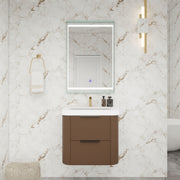 Moreno Bath CELINE-24 Celine 24" Fluted Floating Bathroom Vanity with Acrylic Sink