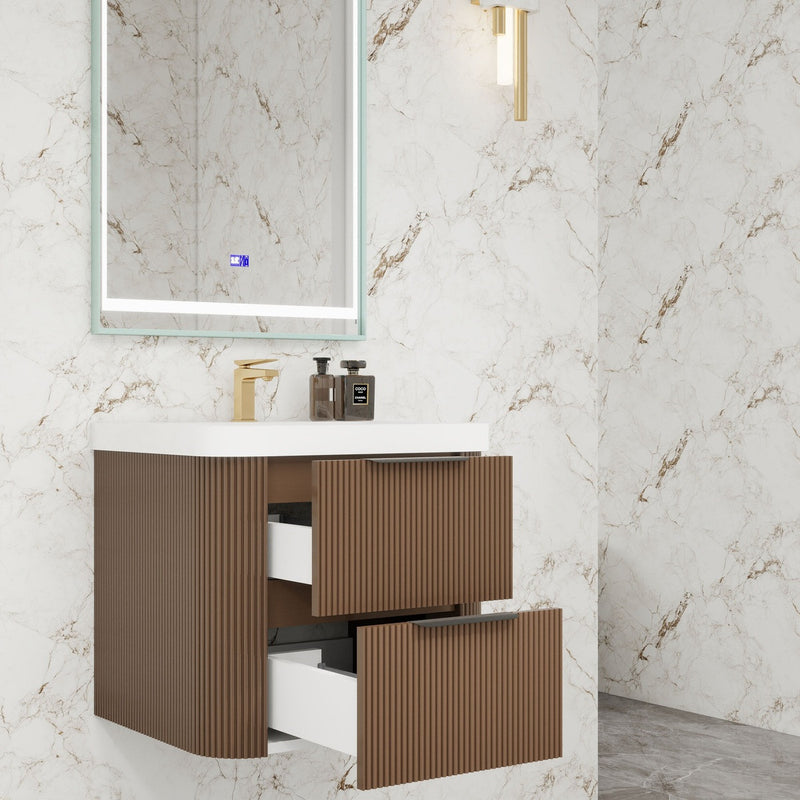 Moreno Bath CELINE-24 Celine 24" Fluted Floating Bathroom Vanity with Acrylic Sink - view 10